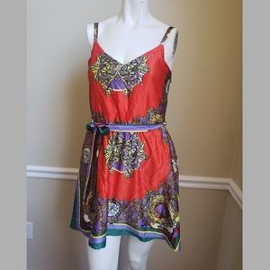 Scarf Print Mini Dress | Sz S |